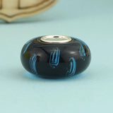925 Sterling Silver Colorful 3D Flowers Charm Glass Beads