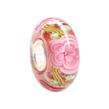 925 Sterling Silver Colorful 3D Flowers Charm Glass Beads Fit European Bracelet