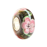 925 Sterling Silver Colorful 3D Flowers Charm Glass Beads Fit European Bracelet