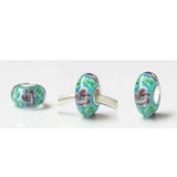 925 Silver Colorful 3D Flowers Glass Beads for European Bracelet