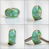 925 Silver Flowers Glass Charm Beads for Bracelet