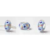 925 Silver 3D Flowers Petal Glass Charm Beads for Bracelet