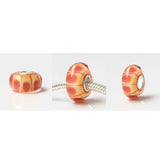 925 Silver 3D Flowers Petal Glass Charm Beads for Bracelet