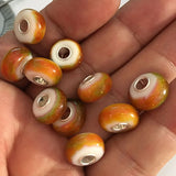 925 Silver 3D Golden Beach Charm Bead Glass Euro Bracelet Jewelry