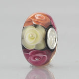 925 Silver Multicolor Rose Glass Charm Beads for European Bracelet