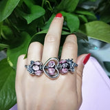 925 Silver Rose Glass Charm Bead Fit European Bracelet
