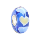 925 Silver 3D Heart Petals Charm Glass Beads for European Bracelet