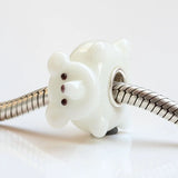 925 Silver Dog Charm Glass Beads for Bracelet