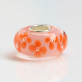 925 Sterling Silver Large Hole 3D Flowers Glass Beads