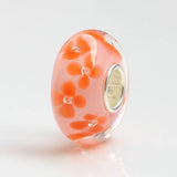 925 Sterling Silver Large Hole 3D Flowers Glass Beads