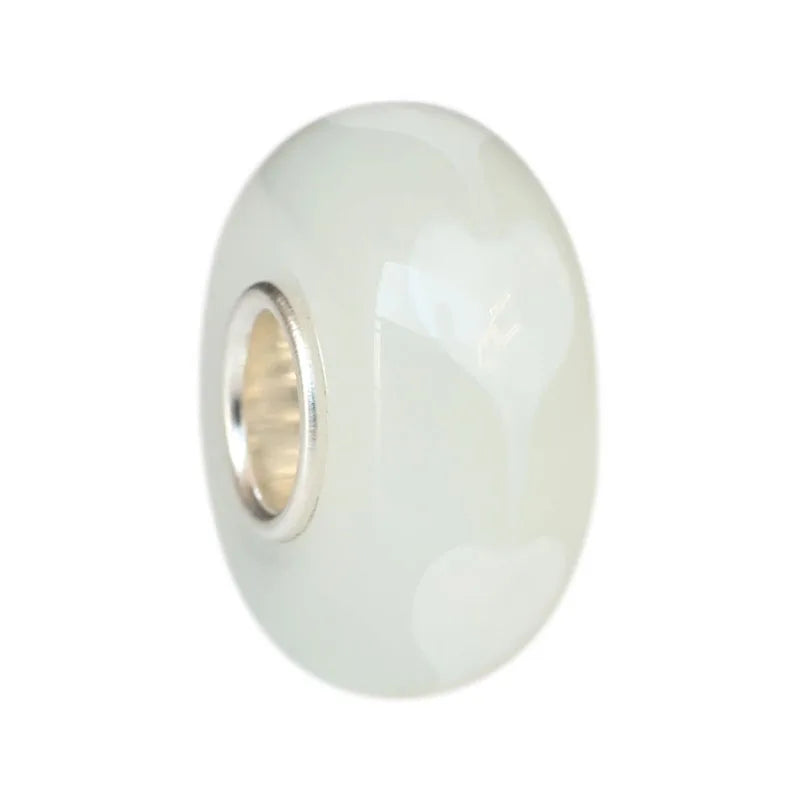 925 Silver Large Hole 3D Glass Charm Beads for Bracelet