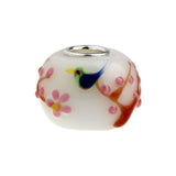 Colorful Bird & Flowers Tree Charm Bead for Bracelet