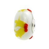 925 Sterling Silver Large Hole Colorful Christmas Bells Charm Glass Beads