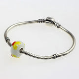 925 Sterling Silver Large Hole Colorful Christmas Bells Charm Glass Beads