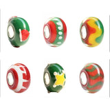 925 Silver Colorful Flowers Charm Glass Beads European Bracelet Jewelry