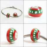 925 Silver Colorful Flowers Charm Glass Beads European Bracelet Jewelry