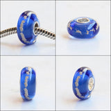 925 Silver Colorful Flowers Glass Beads for European Bracelet