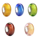 925 Sterling Silver Colorful Glass European Charm Beads