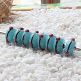 925 Sterling Silver Large Hole Pink Dot Beads Charm Glass Bead