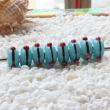 925 Sterling Silver Large Hole Pink Dot Beads Charm Glass Bead