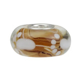 925 Silver Foot Print Charm Glass Beads for European Bracelet