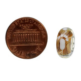 925 Silver Foot Print Charm Glass Beads for European Bracelet