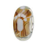 925 Silver Foot Print Charm Glass Beads for European Bracelet