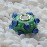 925 Silver Green Glass Charm Bead for Bracelet