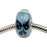925 Silver Large Hole Butterfly Pink Glass Charm Beads