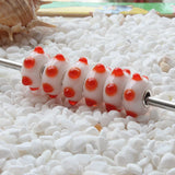 925 Silver Orange Glass Charm Bead Fit European Bracelet