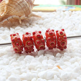 925 Sterling Silver Large Hole Orange Red Charm Bead Fit European Bracelet