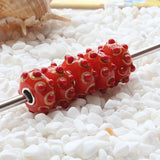925 Sterling Silver Large Hole Orange Red Charm Bead Fit European Bracelet