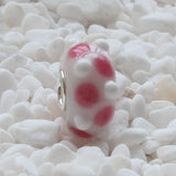 925 Sterling Silver Pink Glass Charm Bead European Bracelet Jewelry