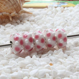 925 Sterling Silver Pink Glass Charm Bead European Bracelet Jewelry