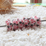 925 Silver Pink Glass Charm Bead for Bracelet