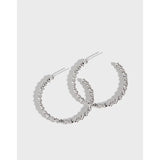 925 Sterling Silver Large Ring Earrings Exaggerated Round Ring