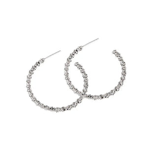 925 Sterling Silver Large Ring Earrings Exaggerated Round Ring