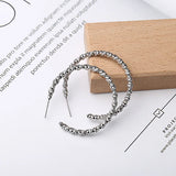 925 Sterling Silver Large Ring Earrings Exaggerated Round Ring