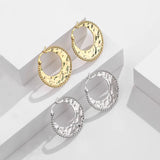 925 Sterling Silver Large Earrings For Women Irregular Texture Jewelry