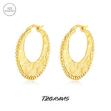925 Sterling Silver Large Earrings For Women Irregular Texture Jewelry