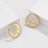 925 Sterling Silver Large Earrings For Women Irregular Texture Jewelry