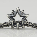 925 Silver Star Beads Five-Pointed Charms Fit European Troll Bracelet