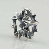 925 Silver Star Beads Five-Pointed Charms Fit European Troll Bracelet