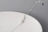 925 Sterling Silver Leaf Charm Bracelet with Pearl - Birthday Gift for Women