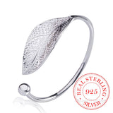925 Silver Leaf Charm Bracelet for Women Christmas Gift