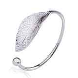 925 Silver Leaf Charm Bracelet Women Xmas Gift