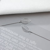 925 Silver Leaf Earrings Long Tassel Drop Wedding Party Jewelry