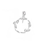 925 Silver Leaf Pearl Mount Pendant Setting for 16-20mm Half Drilled Bead