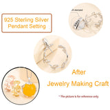 925 Silver Leaf Pearl Mount Pendant Setting for 16-20mm Half Drilled Bead