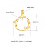925 Silver Leaf Pearl Mount Pendant Setting for 16-20mm Half Drilled Bead